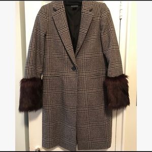 Club Monaco Coat with Faux Fur Cuffs